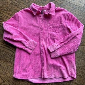 Pink H & M Corduroy Button Down
